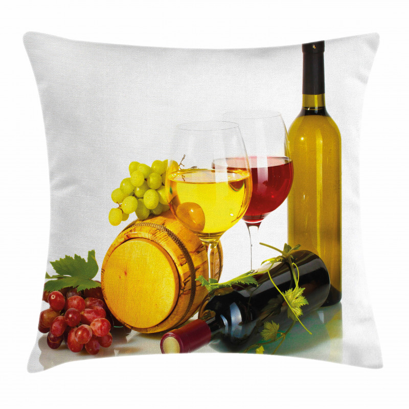 Red White Wine Mini Themed Pillow Cover