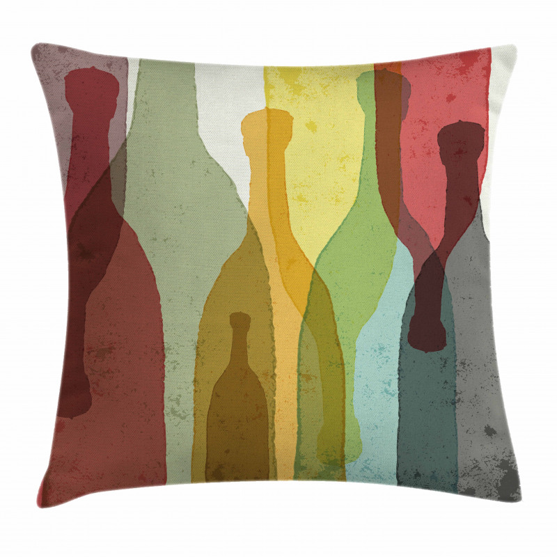 Abstract Colorful Bottles Pillow Cover