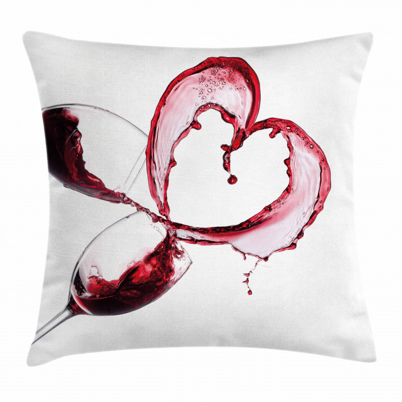 Heart Shape Spilling Wine Pillow Cover