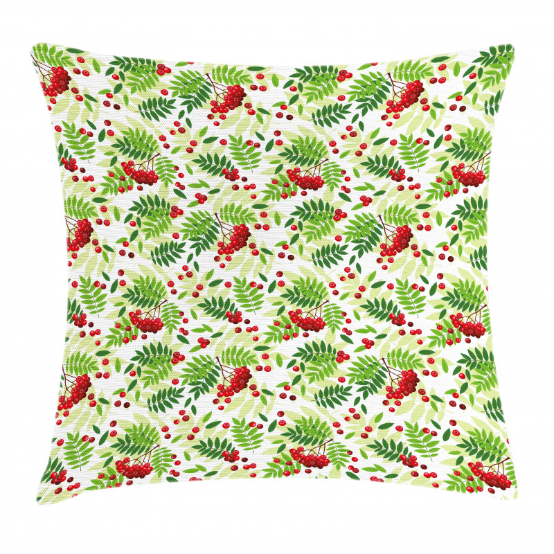 Green Leaves Wild Fruits Pillow Cover