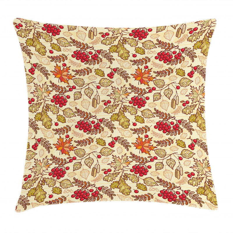 Fall Themed Mixed Pattern Pillow Cover