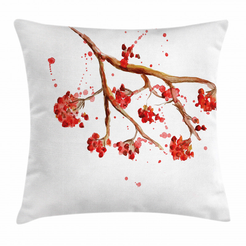 Tree Watercolor Splashes Pillow Cover
