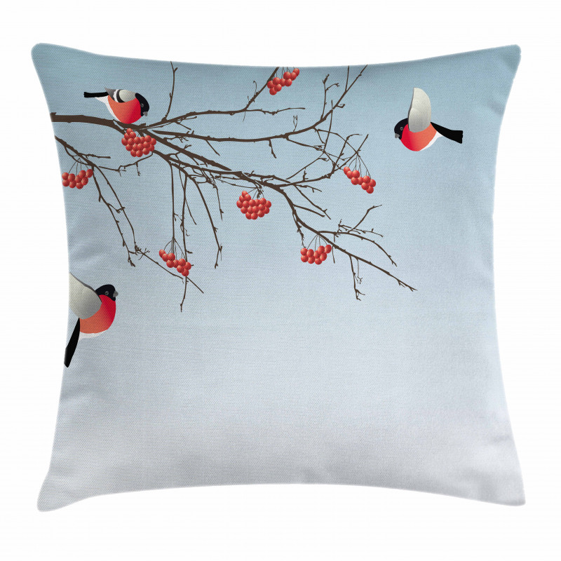 Bullfinch Birds Branches Pillow Cover