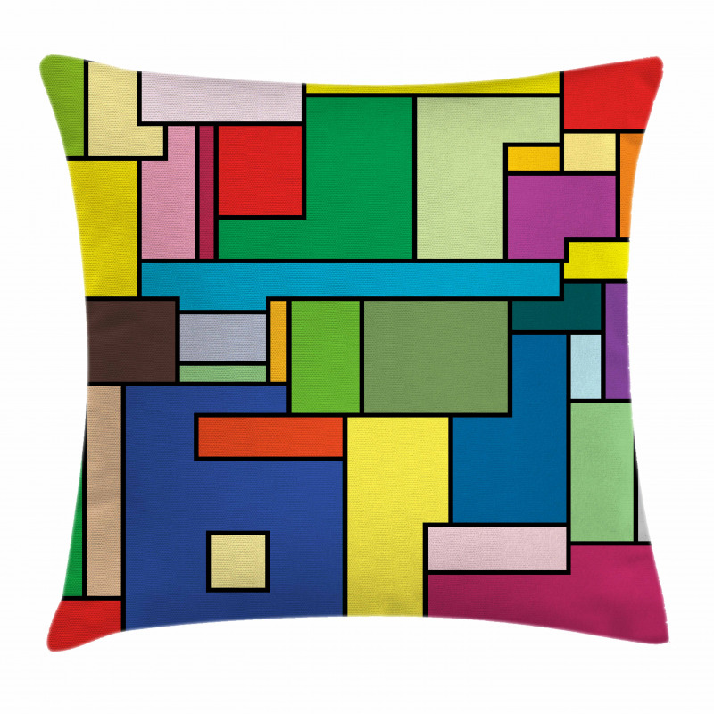 Vivid Mondrian Squares Pillow Cover