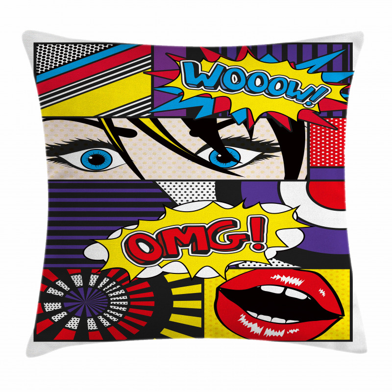 Comic Book Pattern Pillow Cover