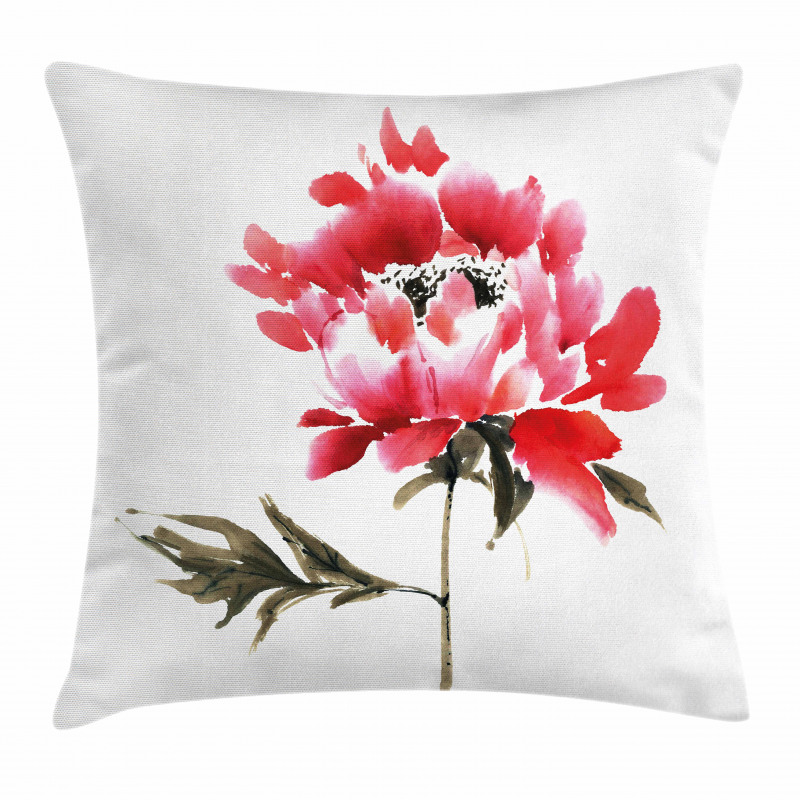 Japanese Ink Wash Painting Pillow Cover