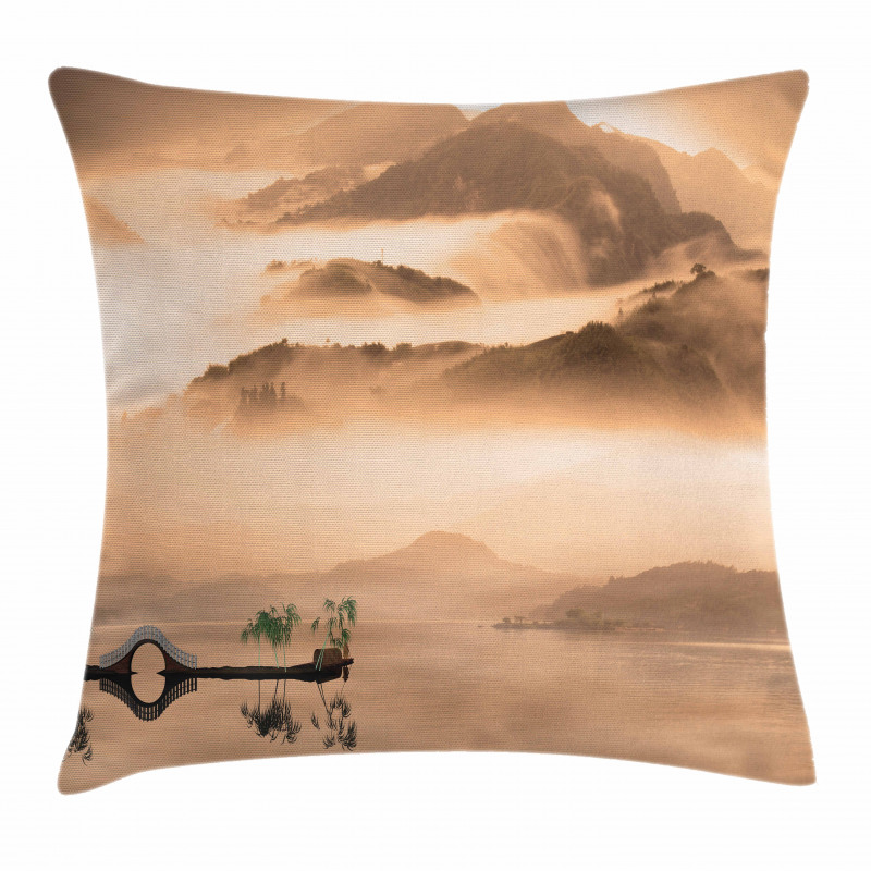 Chinese Lake Landscape Pillow Cover