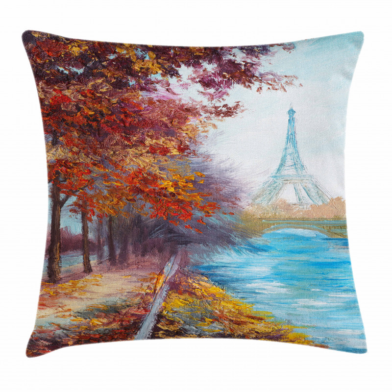 Eiffel Tower from River Pillow Cover