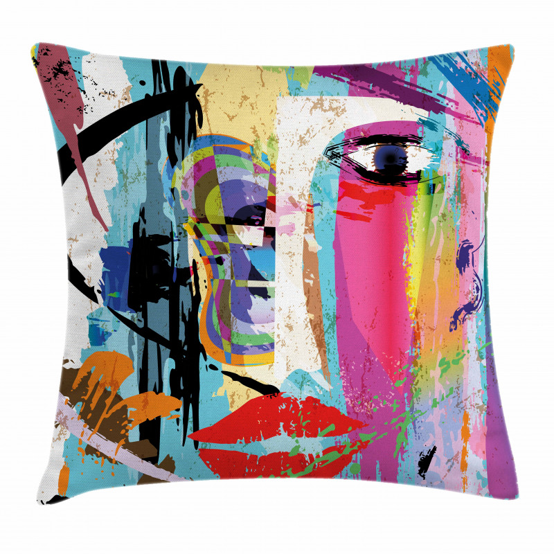 Paint Strokes Splashes Pillow Cover