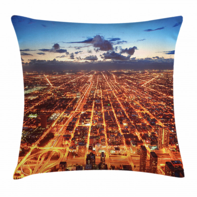 Chicago Downtown Aerial Pillow Cover