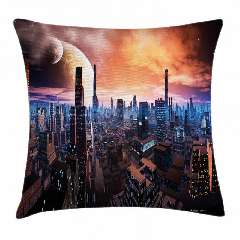 Futuristic Distant World Pillow Cover
