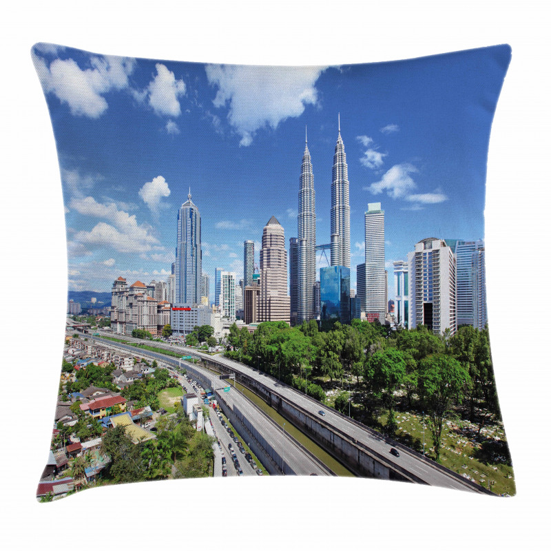 Kuala Lumpur in Clear Day Pillow Cover