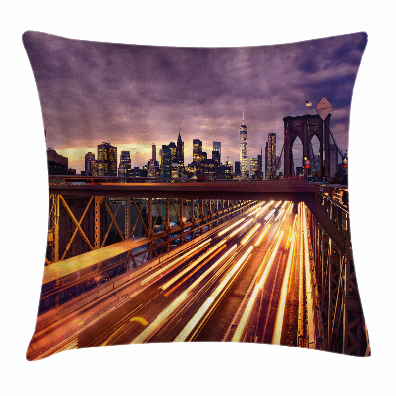 Brooklyn Bridge Traffic Pillow Cover