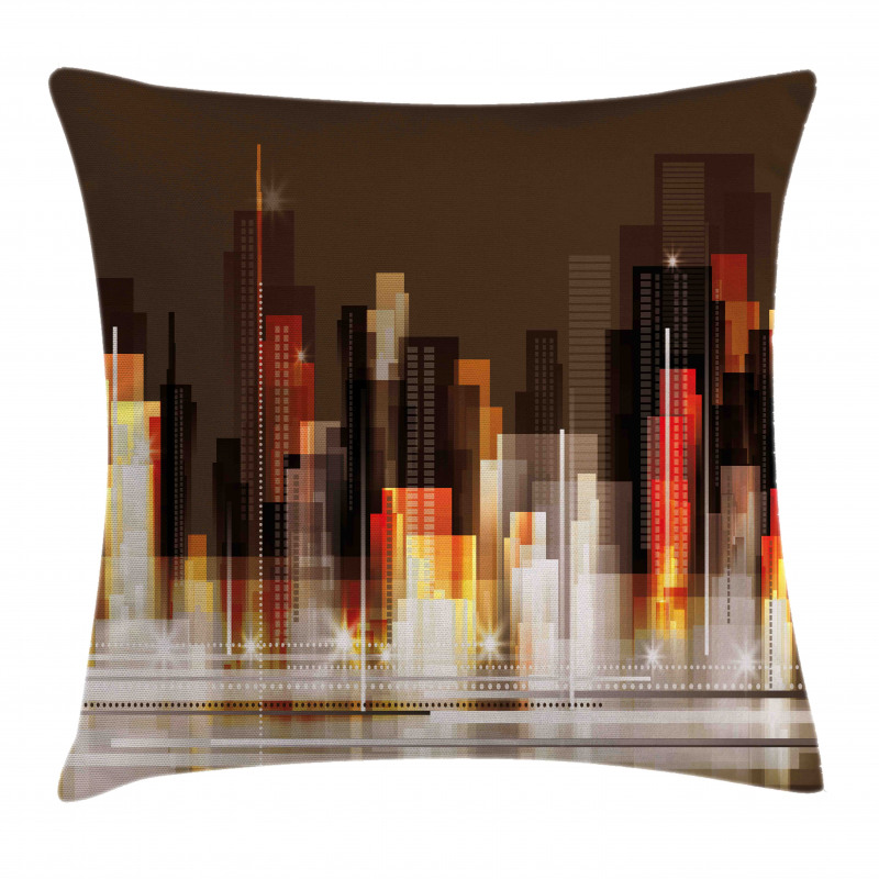 Abstract Urban Downtown Pillow Cover