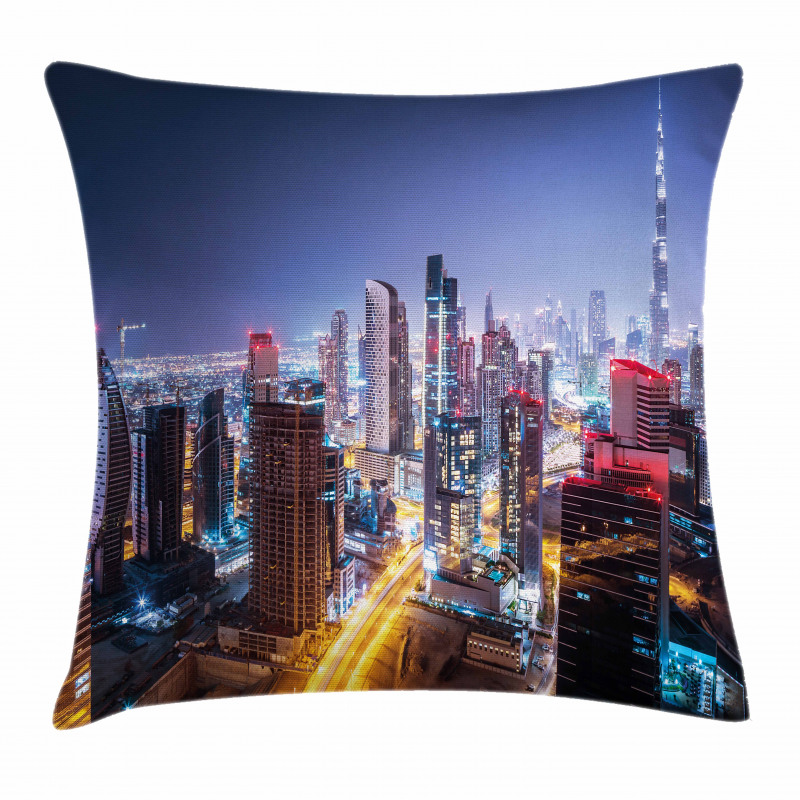 Night Dubai Tourist Travel Pillow Cover