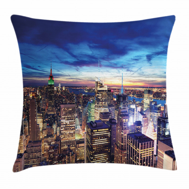 Buildings Midtown at Dusk Pillow Cover