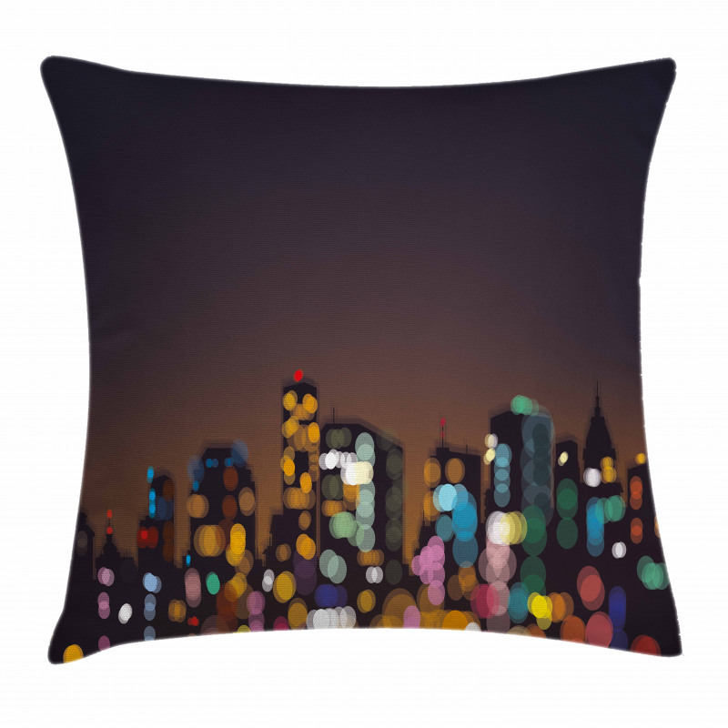 Abstract Cityscape Bokeh Pillow Cover