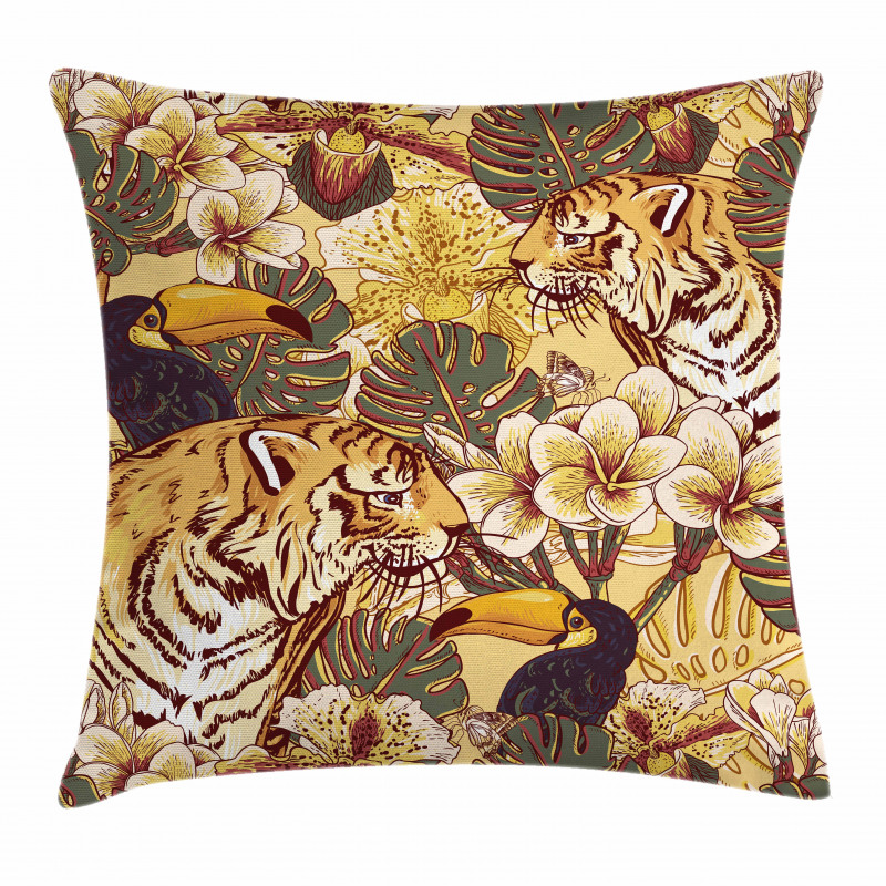 Tropical Bengal Toucan Pillow Cover