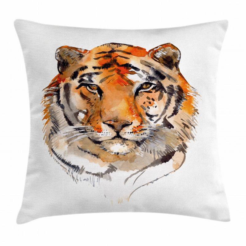 Calm Stare Watercolor Art Pillow Cover