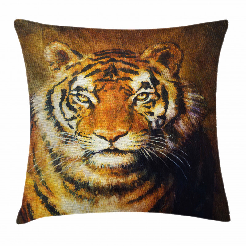 Oil Painting Style Animal Pillow Cover