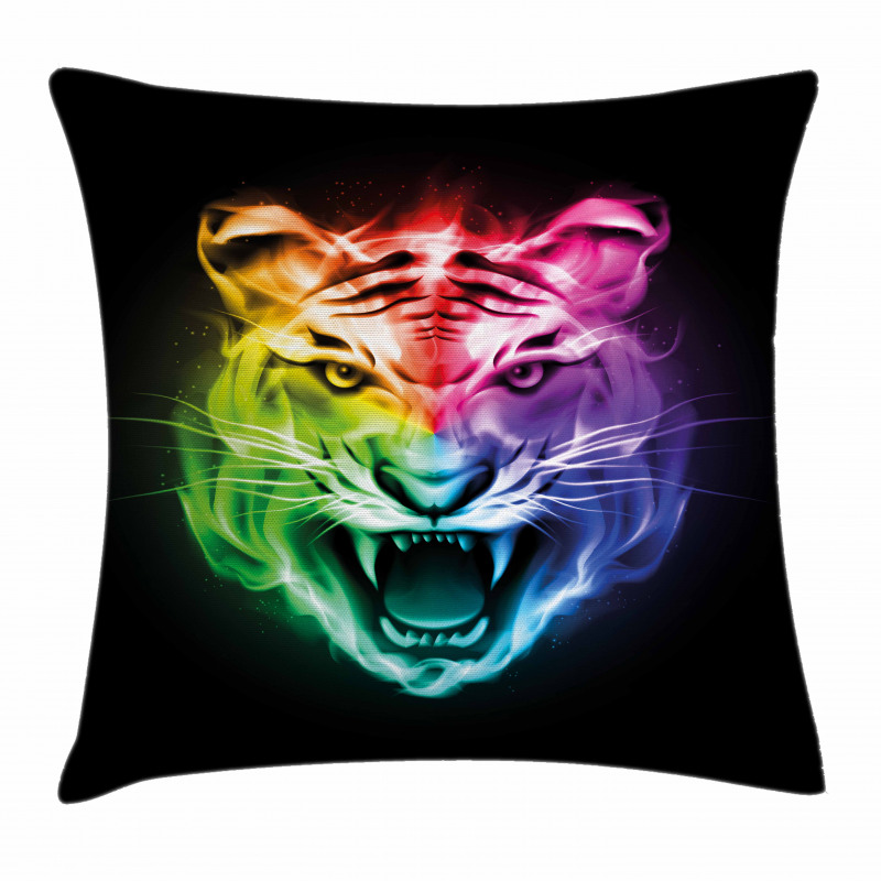 Abstract Feline Colorful Pillow Cover
