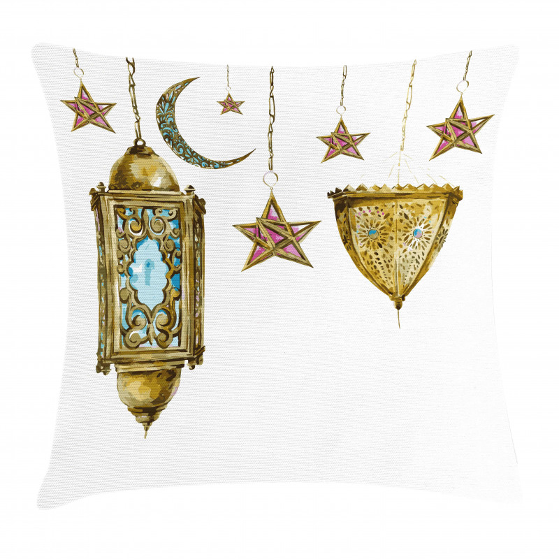 Watercolor Moon Stars Pillow Cover
