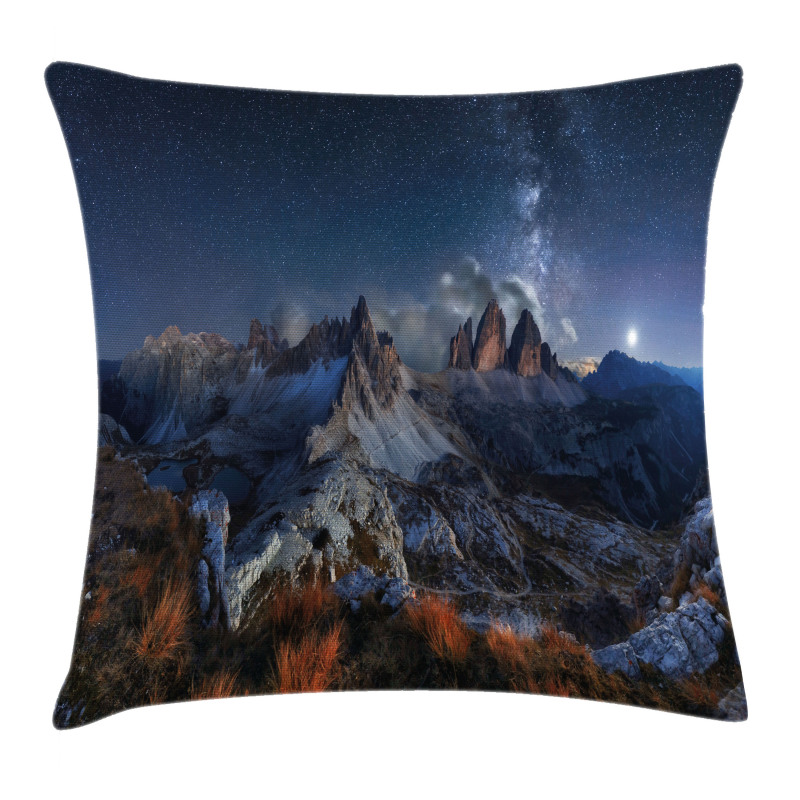 Italy Mountains Milky Way Pillow Cover