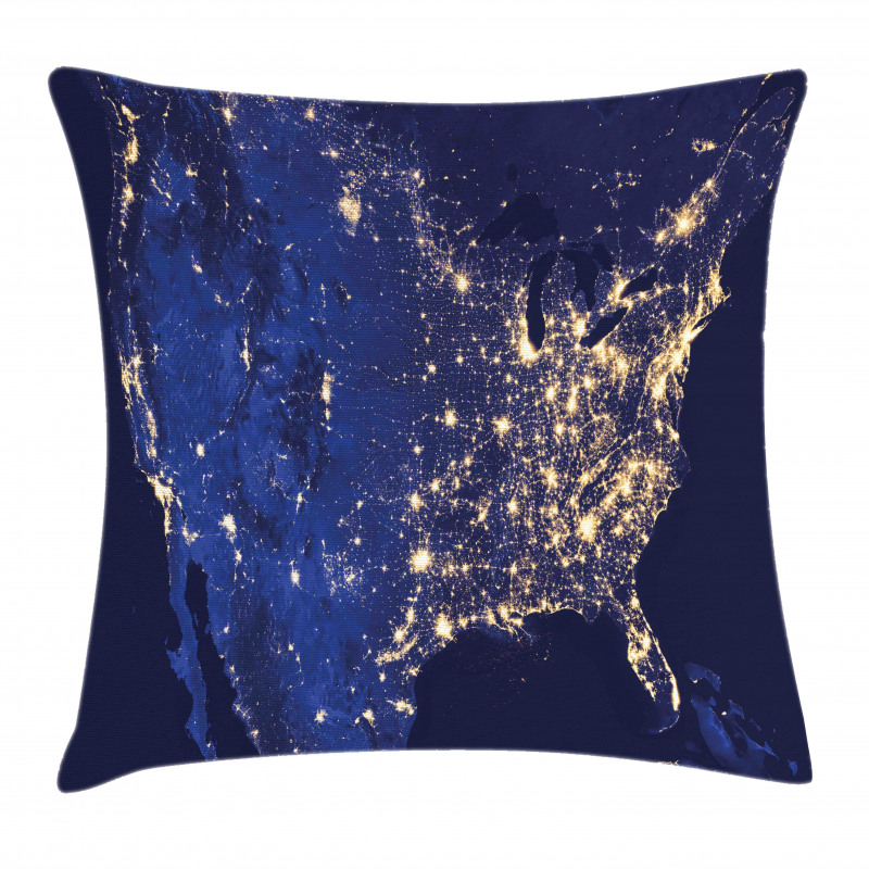 America Continent Space Pillow Cover