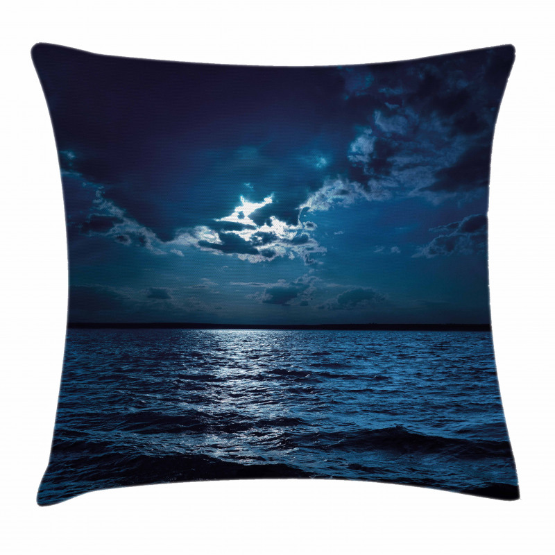 Dramatic Sky Moon Ocean Pillow Cover