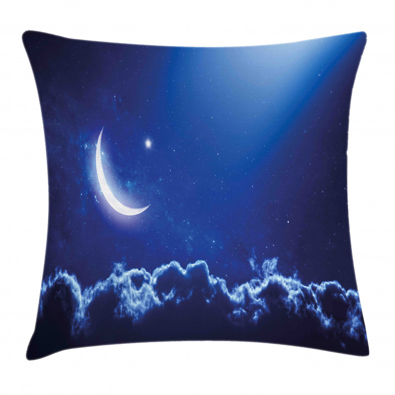 Crescent Moon and Stars Pillow Cover