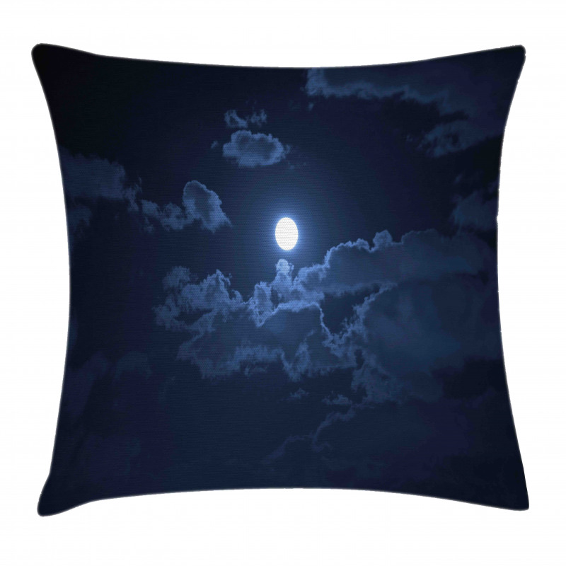 Full Moon Dark Clouds Fog Pillow Cover