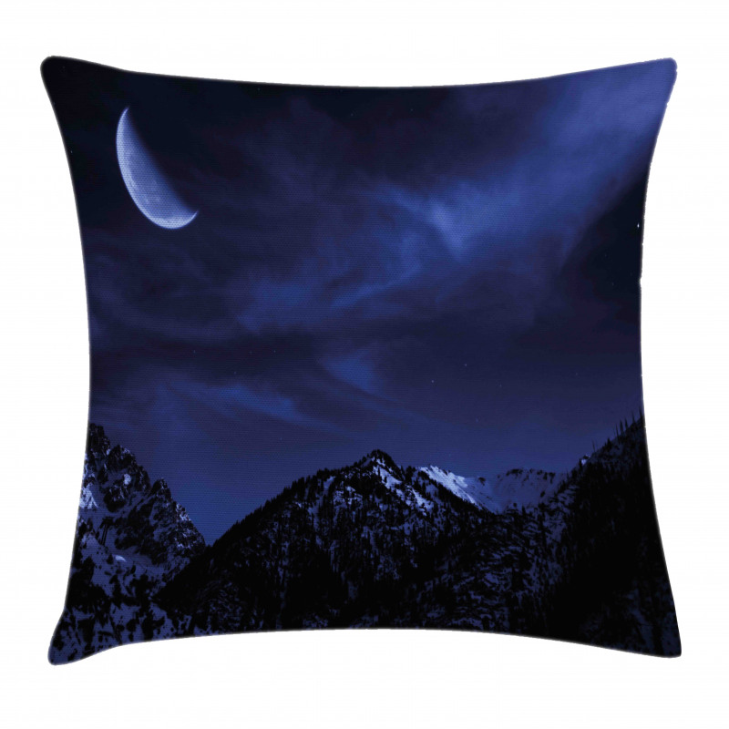 Snowy Mountains Scenic Pillow Cover