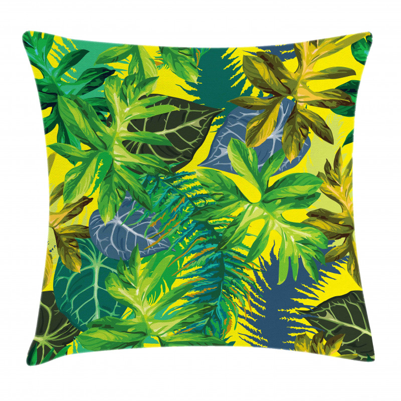 Exotic Leaves Watercolor Pillow Cover
