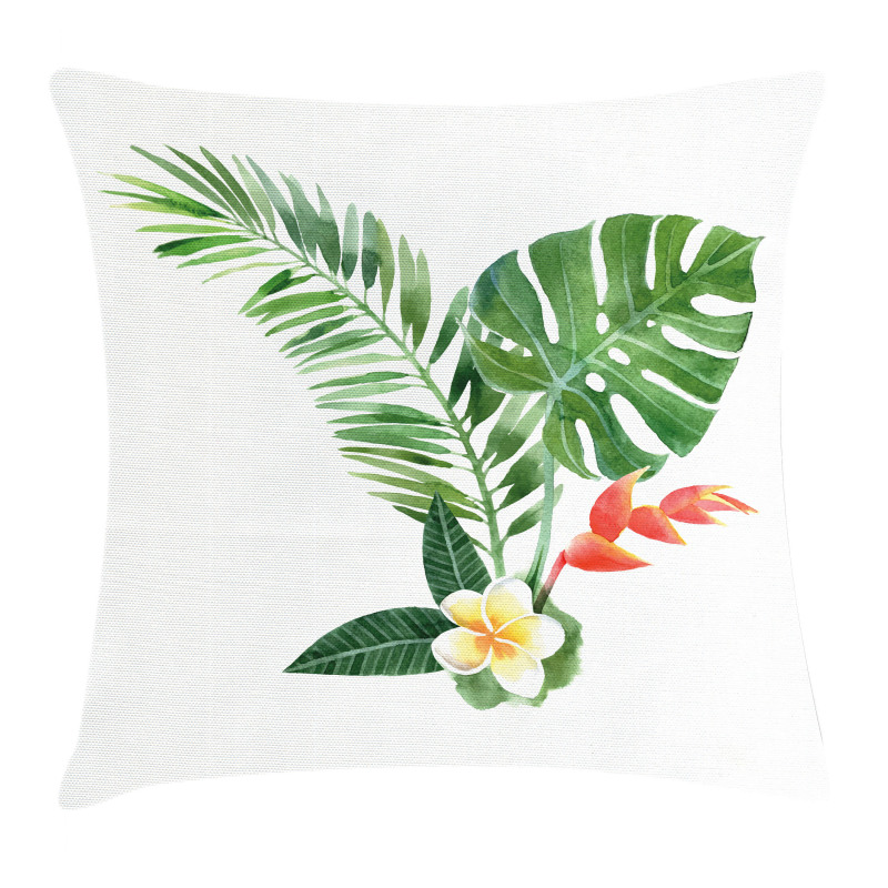 Blooming Tropical Fern Pillow Cover