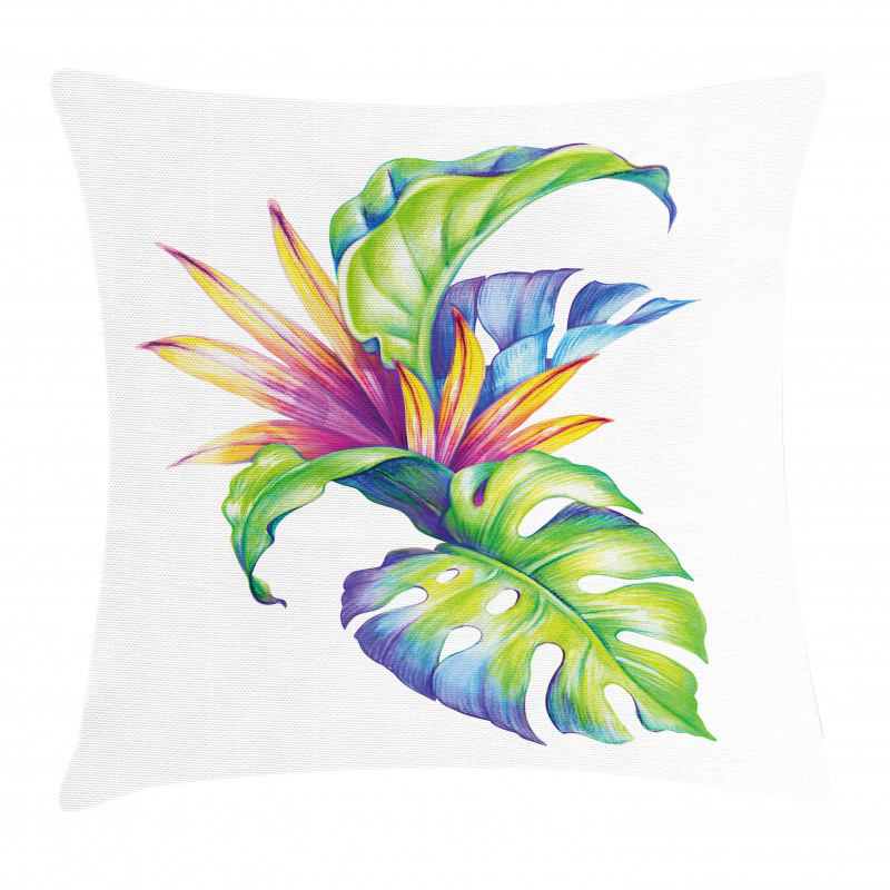 Abstract Colored Leaves Pillow Cover