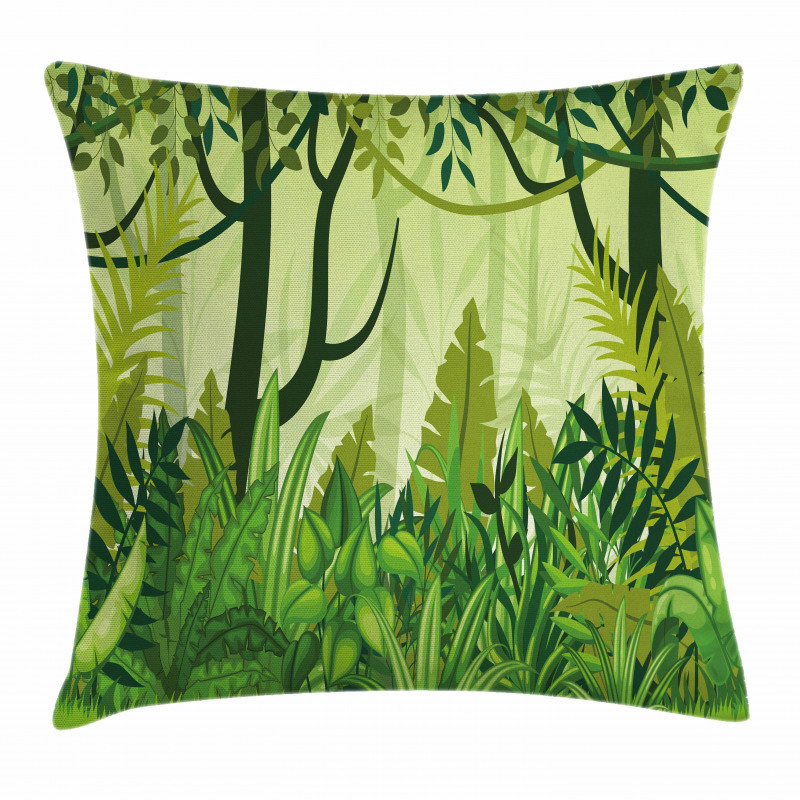 Cartoon Rainforest Pillow Cover