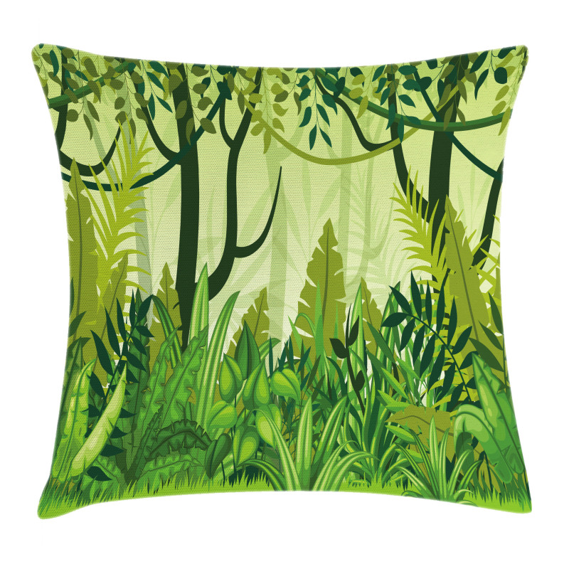 Cartoon Rainforest Pillow Cover