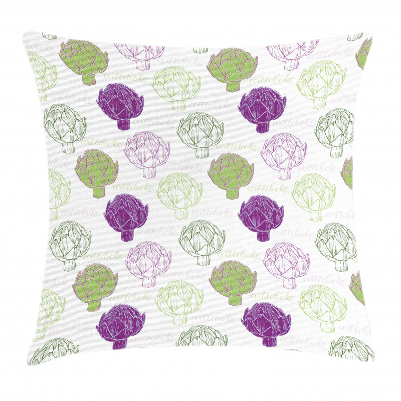Sketch Style Food Pillow Cover