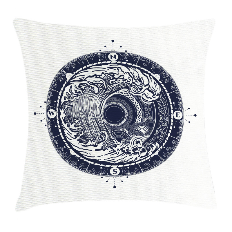 Sea Navigation Big Wave Pillow Cover