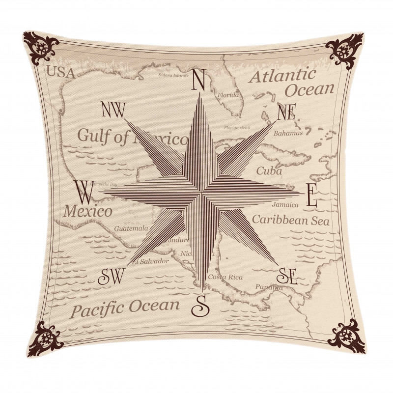Central America Map Pillow Cover