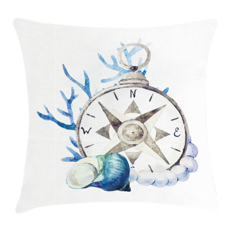 Watercolor Nautical Pillow Cover