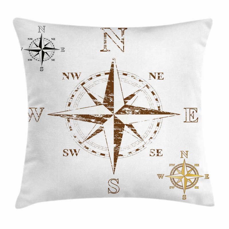 Faded Windrose Sailing Pillow Cover