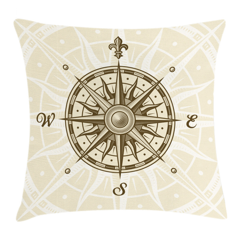 Sun Motifs Sepia Pillow Cover