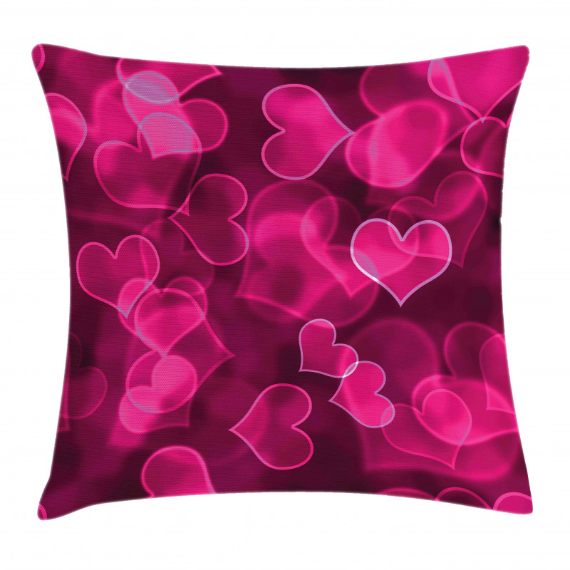 Hearts Blurry Pillow Cover