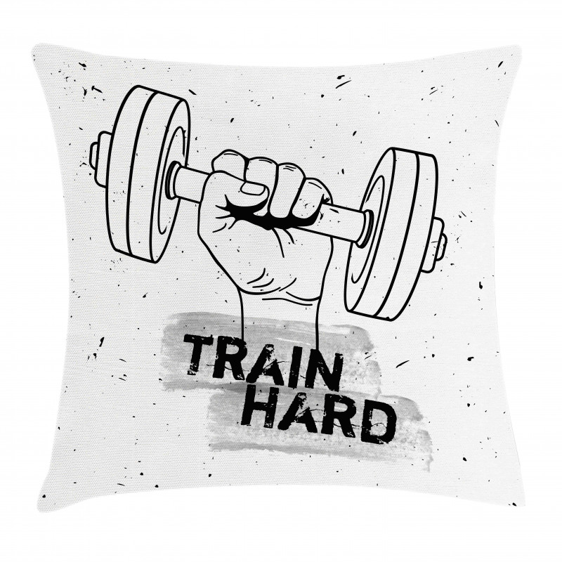Dumbbell Hand Sketch Pillow Cover