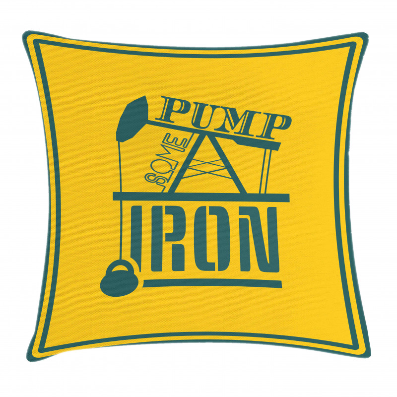 Pump Some Iron Vintage Pillow Cover