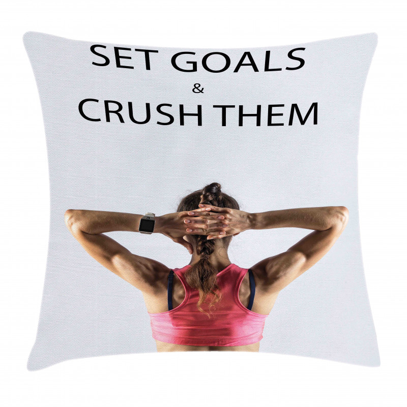 Athletic Model Woman Pillow Cover