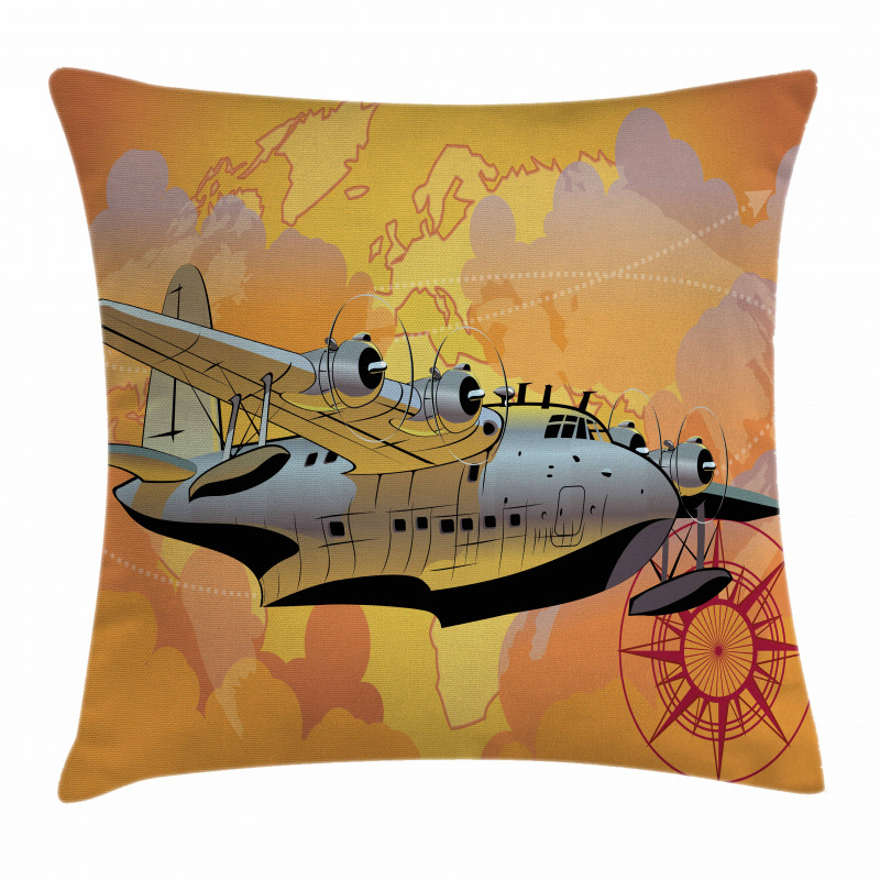 Retro Seaplane Pillow Cover