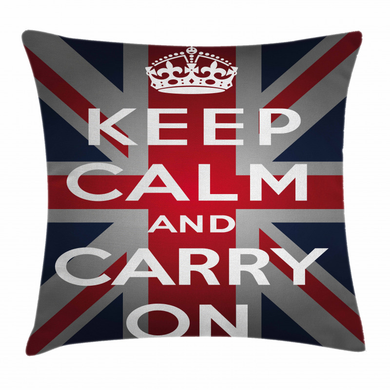 Words Crown UK Flag Pillow Cover