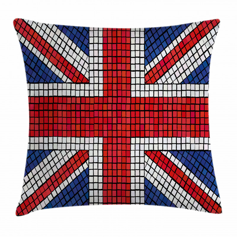 Mosaic British Flag Pillow Cover